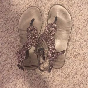 Metallic sandals